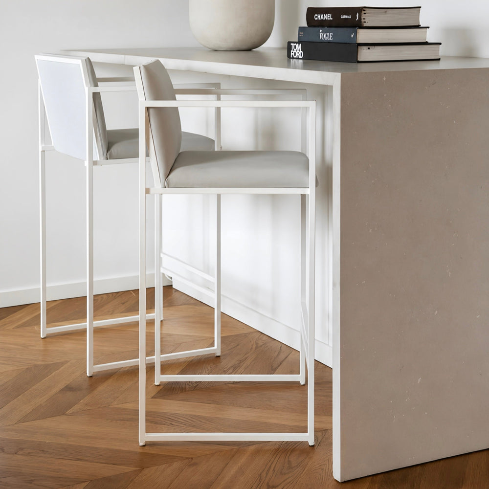 CAVIRO Modern Leather Bar Stool - Cassa Haus Singapore