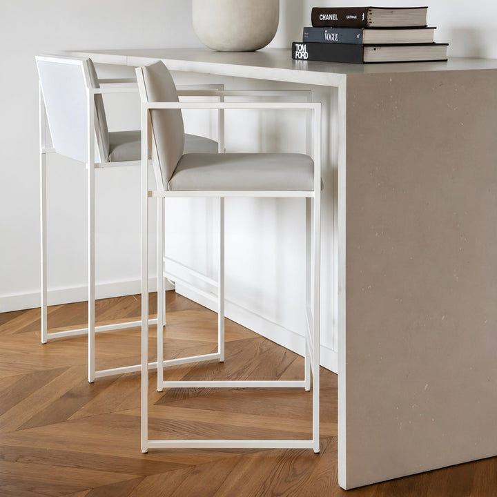 CAVIRO Modern Leather Bar Stool - Cassa Haus Singapore
