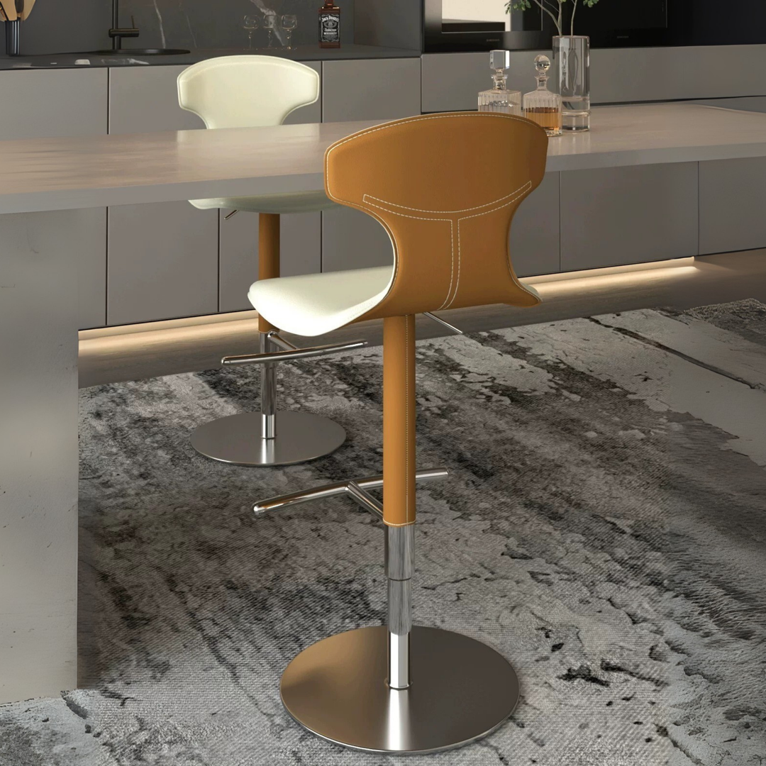 ISOLVAN Modern Leather Bar Stool - Cassa Haus Singapore