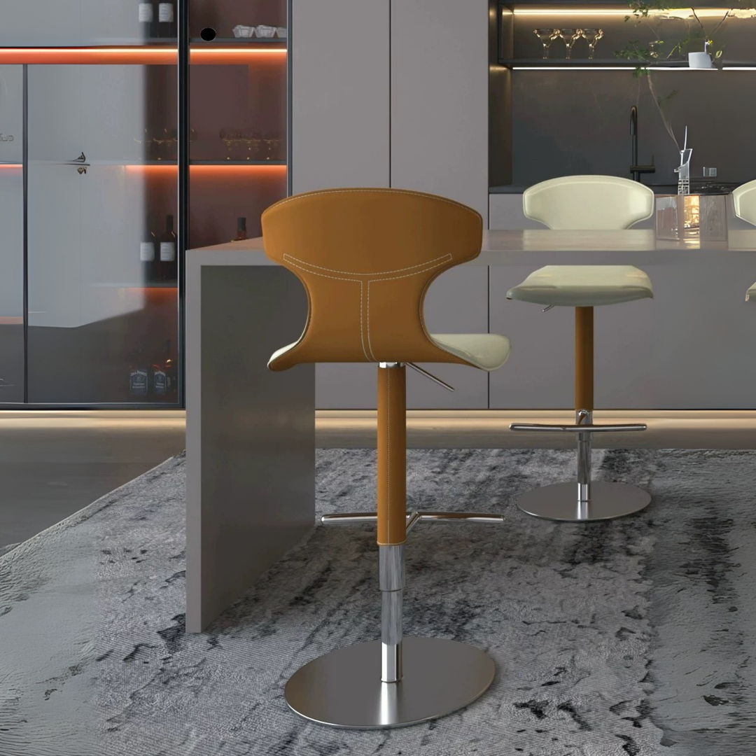 ISOLVAN Modern Leather Bar Stool - Cassa Haus Singapore