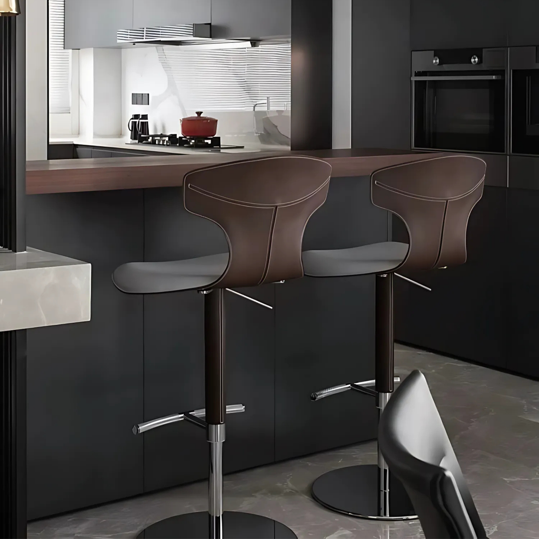 ISOLVAN Modern Leather Bar Stool - Cassa Haus Singapore