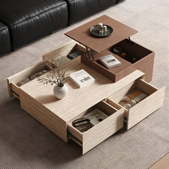 TAVESCO Travertine Storage Coffee Table - Cassa Haus Singapore
