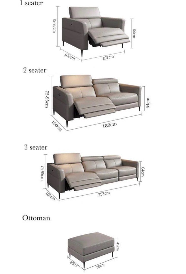 VEKTRA Sectional Electric Recliner Leather Sofa - Cassa Haus Singapore