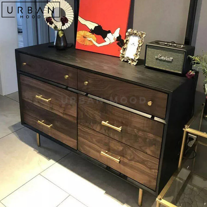 AARON Mid Century Solid Wood Sideboard