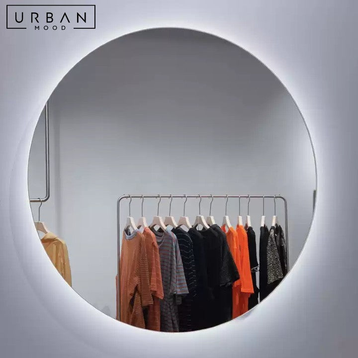 ABBA Modern Stainless Steel Round Mirror