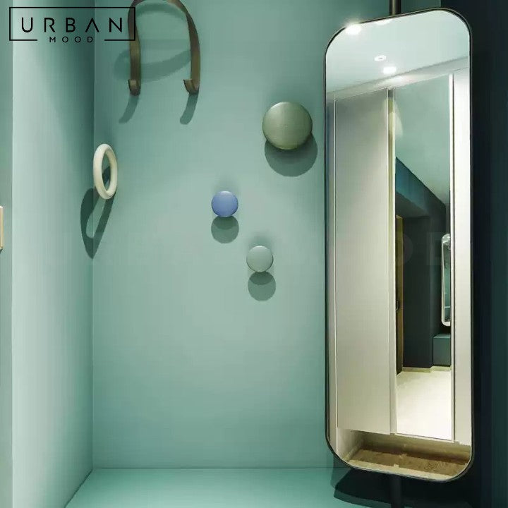 ABBA Modern Stainless Steel Round Mirror