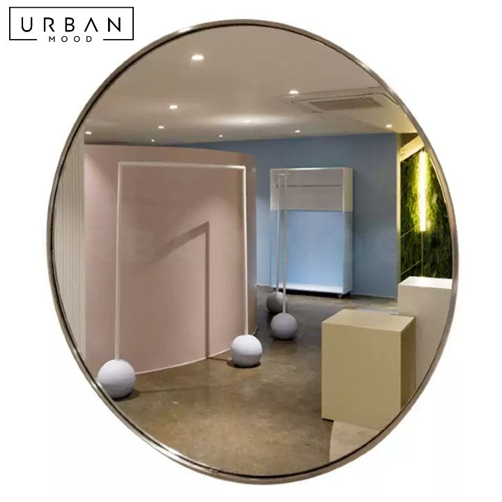 ABBA Modern Stainless Steel Round Mirror