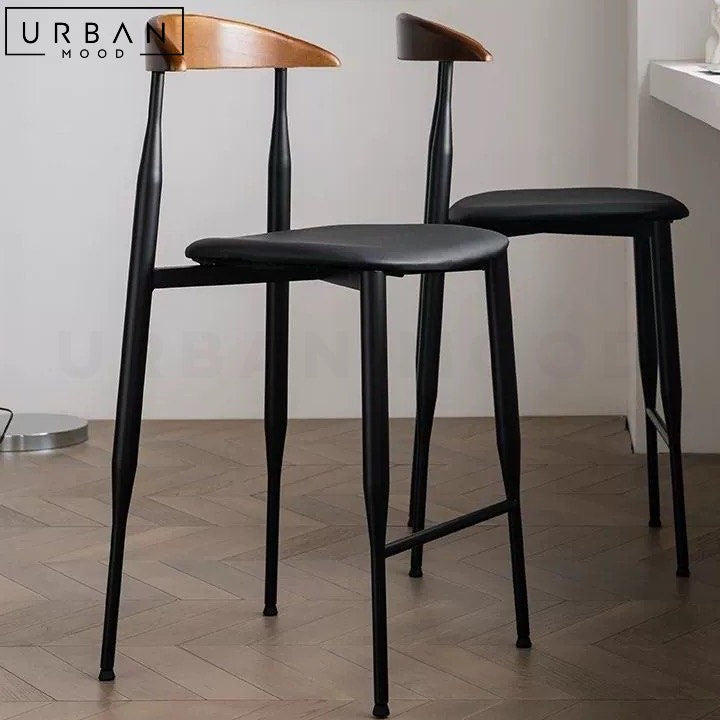 ARDE Modern Leather Bar Stool