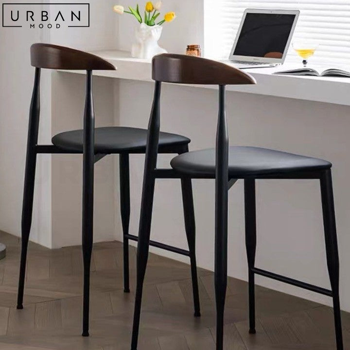 ARDE Modern Leather Bar Stool