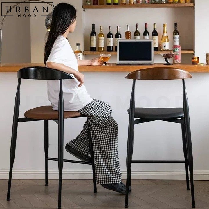 ARDE Modern Leather Bar Stool