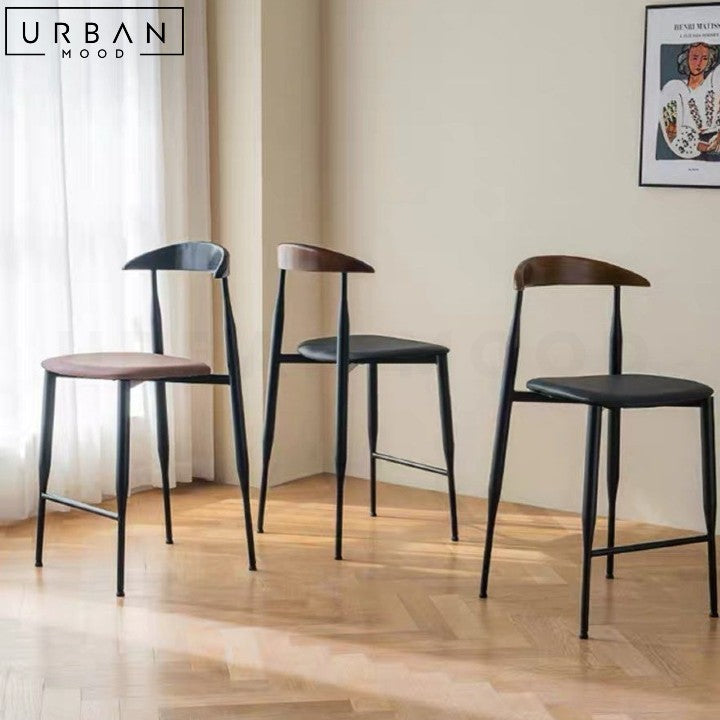 ARDE Modern Leather Bar Stool