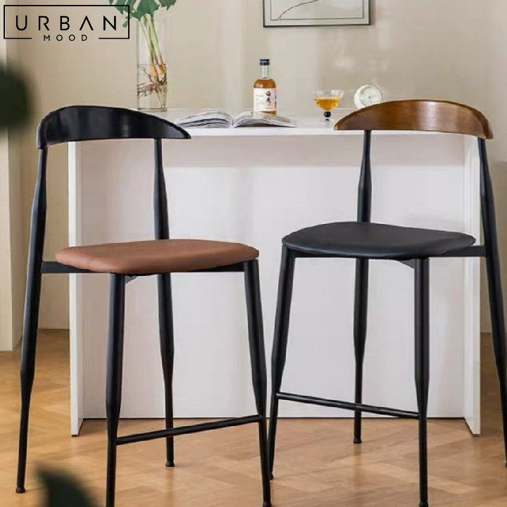 ARDE Modern Leather Bar Stool