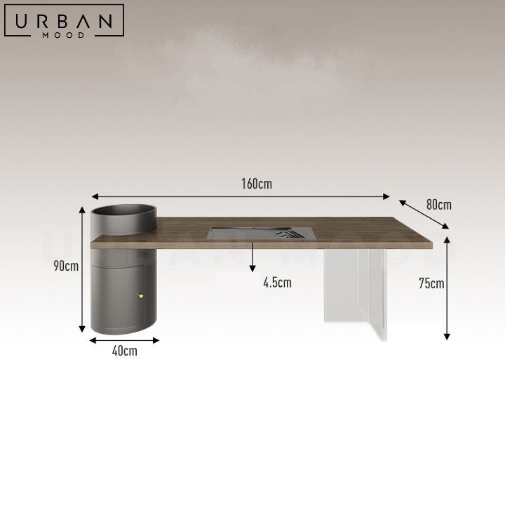 AYLES Oriental Solid Wood Dining Table