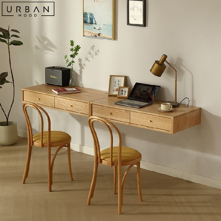 ADA Modern Solid Wood Floating Study Table