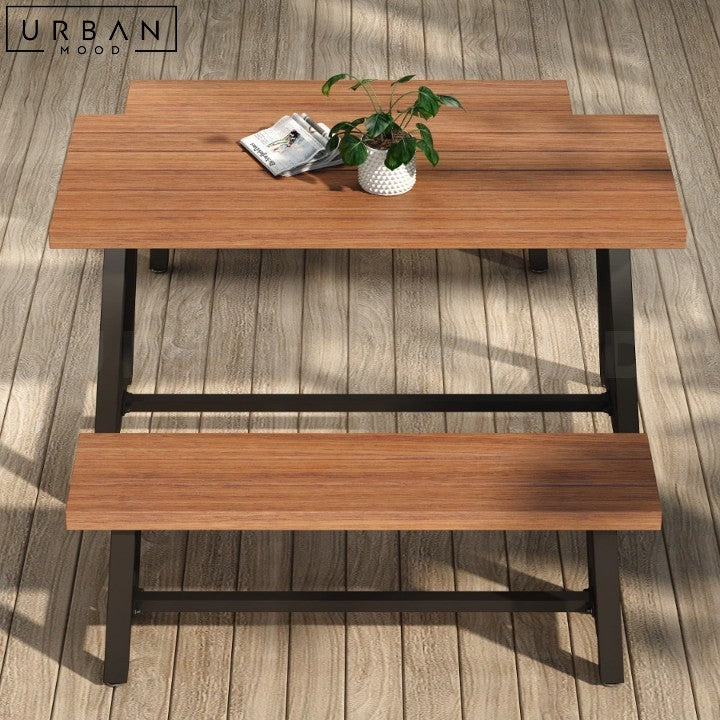 ADAMSON Outdoor Solid Wood Dining Table