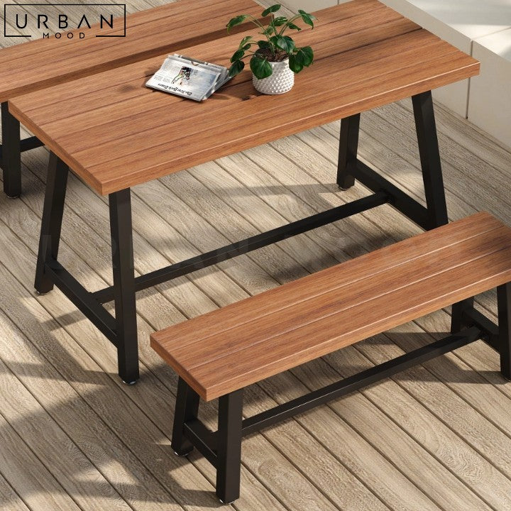 ADAMSON Outdoor Solid Wood Dining Table