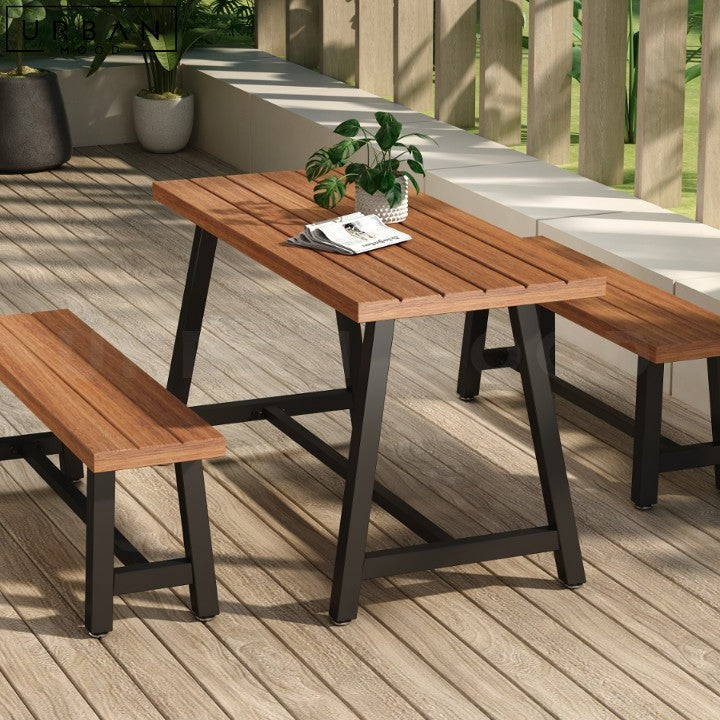 ADAMSON Outdoor Solid Wood Dining Table