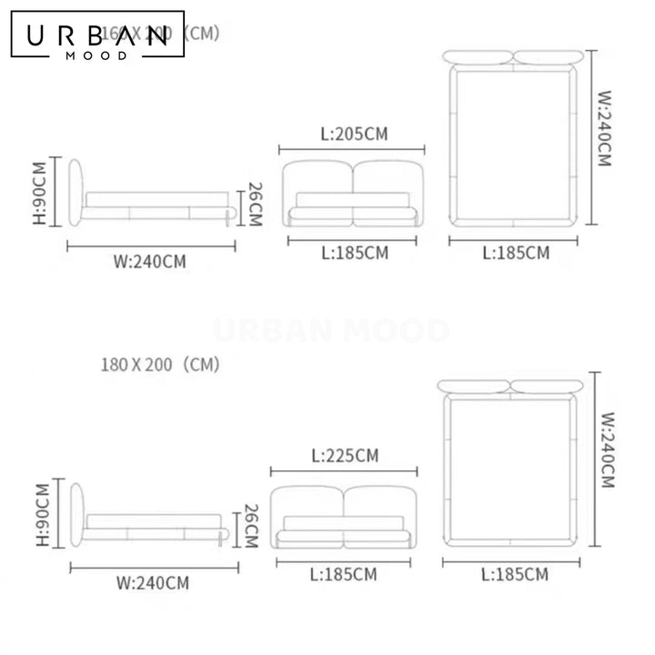 AEROVE Modern Fabric Bedframe