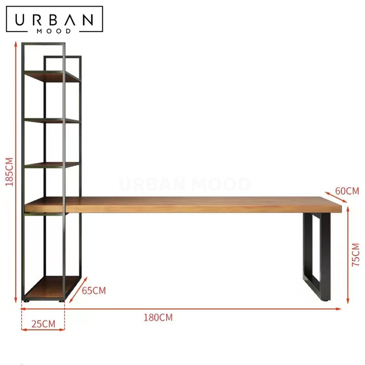 AFLAME Rustic Solid Wood Study Table