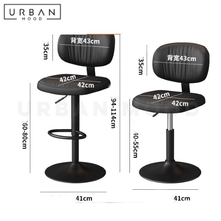 AFONSO Modern Adjustable Leather Bar Stool