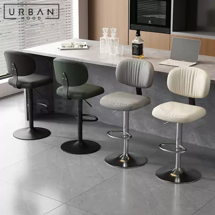 AFONSO Modern Adjustable Leather Bar Stool