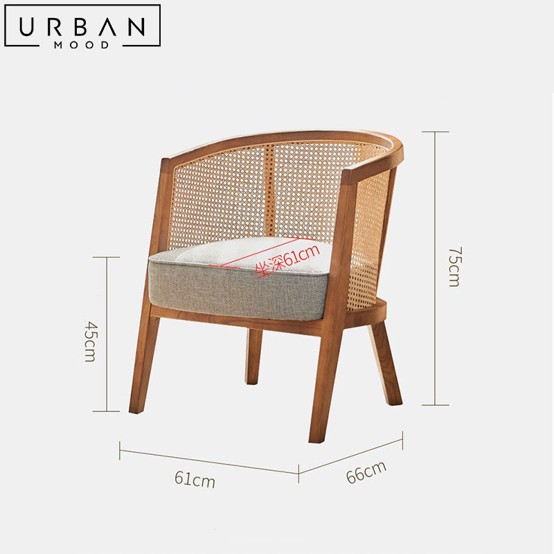 AILEN Rustic Rattan Dining Chair