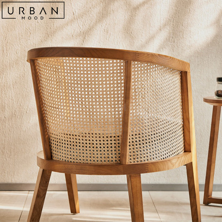 AILEN Rustic Rattan Dining Chair