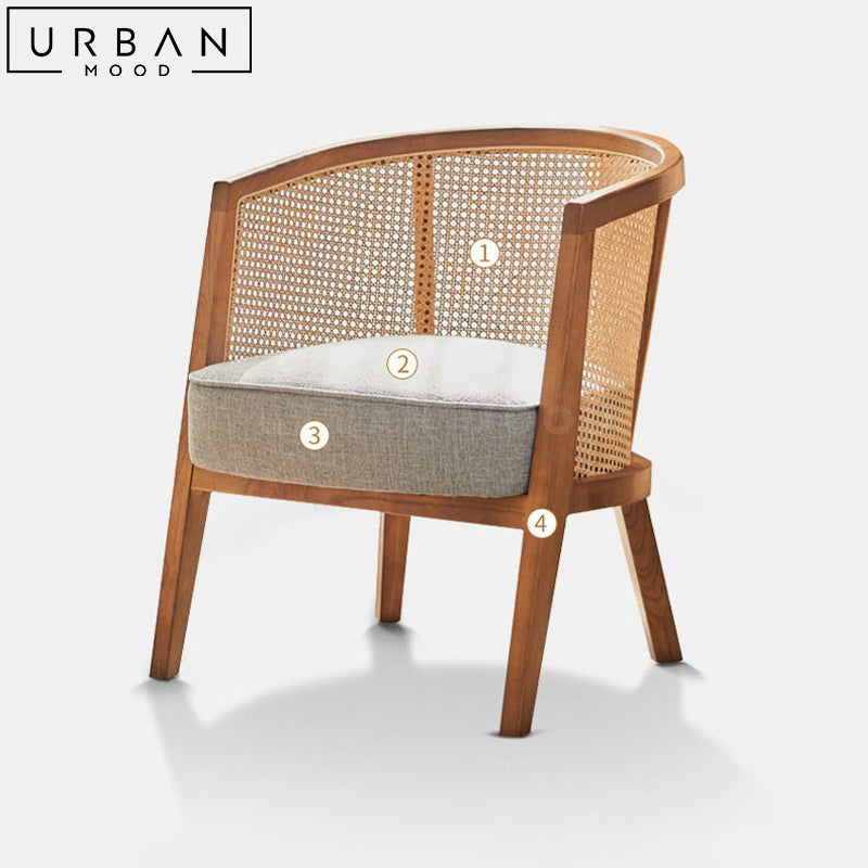 AILEN Rustic Rattan Dining Chair