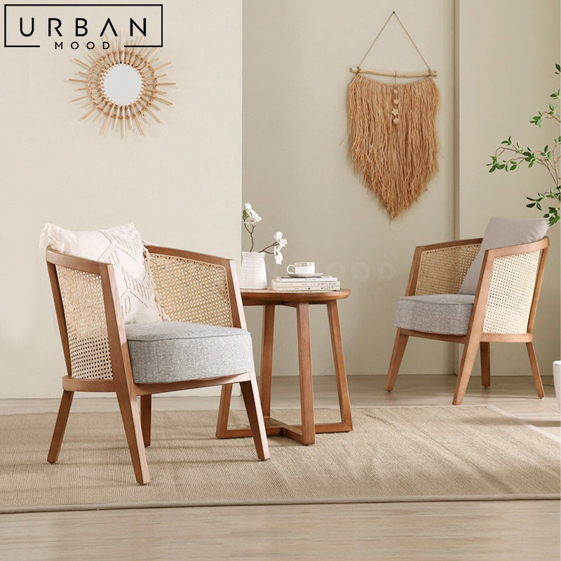 AILEN Rustic Rattan Dining Chair