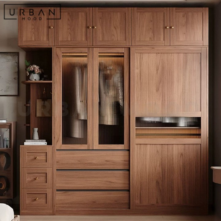 AKPAN Rustic Solid Wood Wardrobe