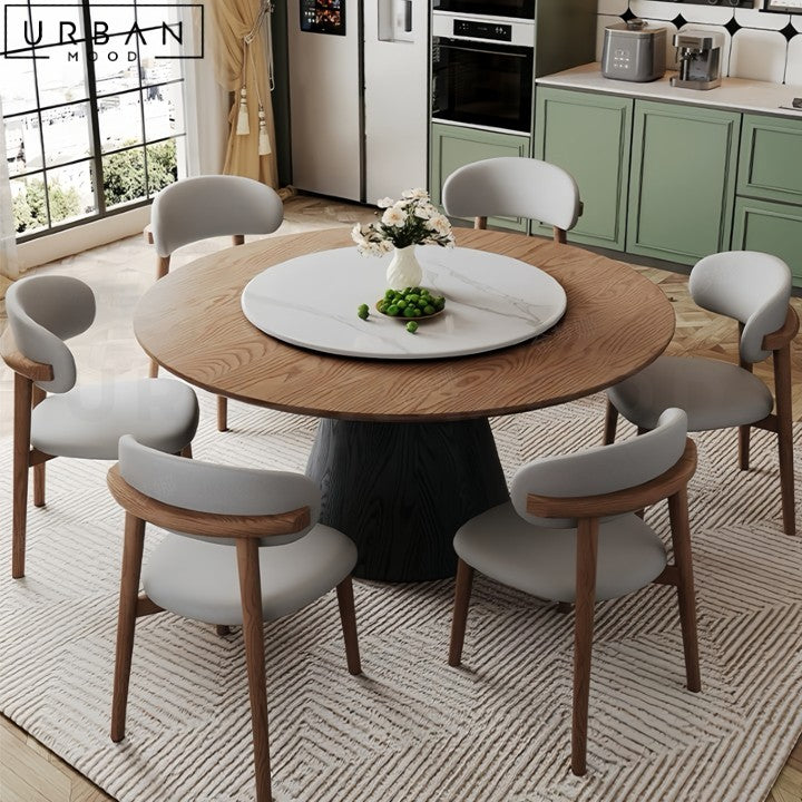 ALDA Modern Round Solid Wood Dining Table