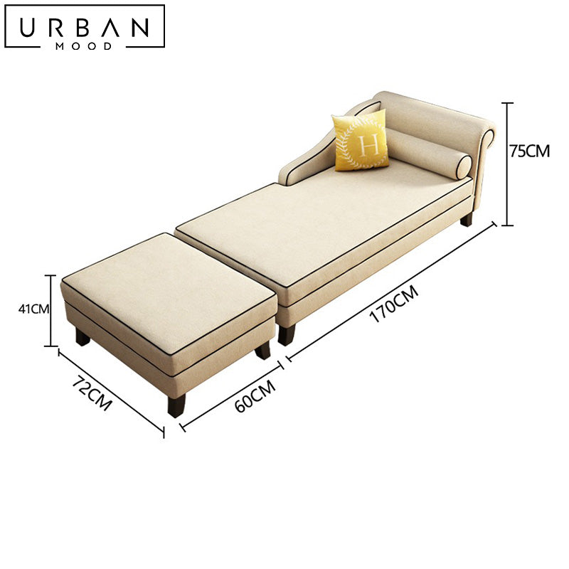 ALESAN Modern Fabric Chaise Sofa