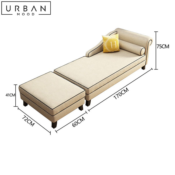 ALESAN Modern Fabric Chaise Sofa