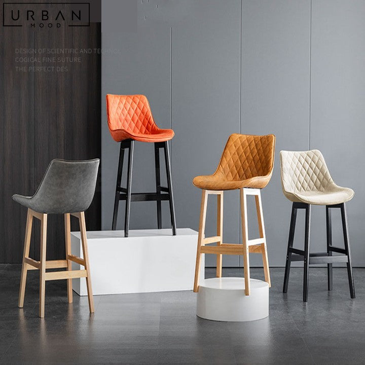 ALEXAN Modern Leather Bar Stool