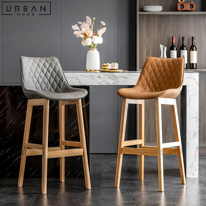 ALEXAN Modern Leather Bar Stool