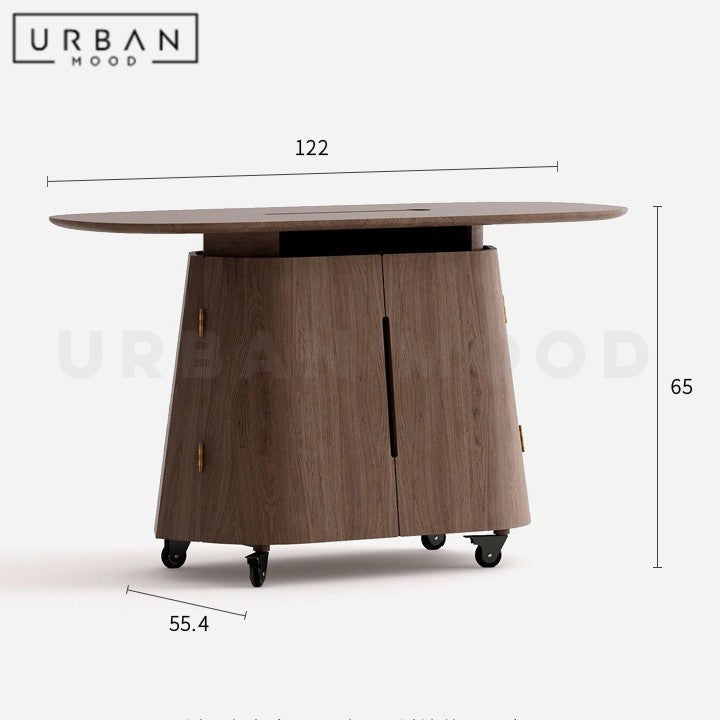 ALFONSO Modern Solid Wood Mobile Coffee Table