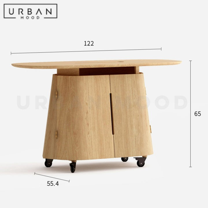 ALFONSO Modern Solid Wood Mobile Coffee Table