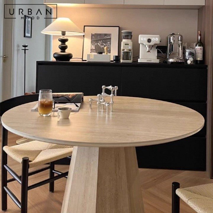 ALKE Modern Travertine Dining Table