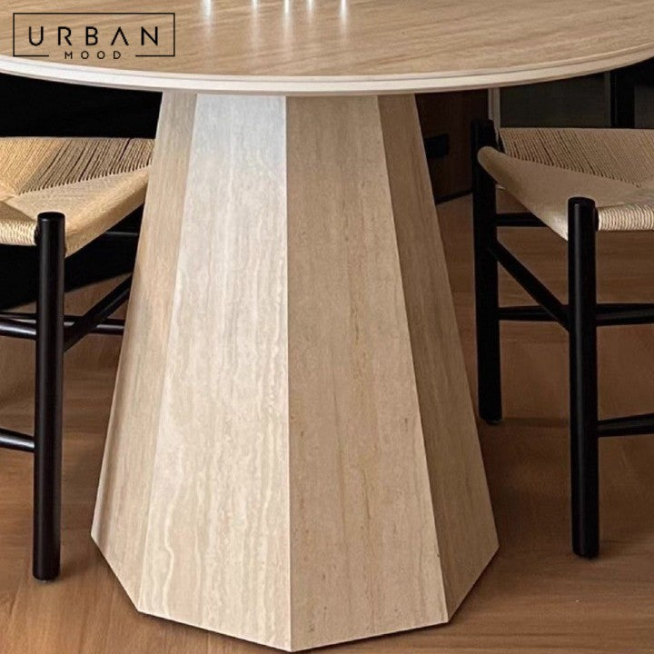 ALKE Modern Travertine Dining Table