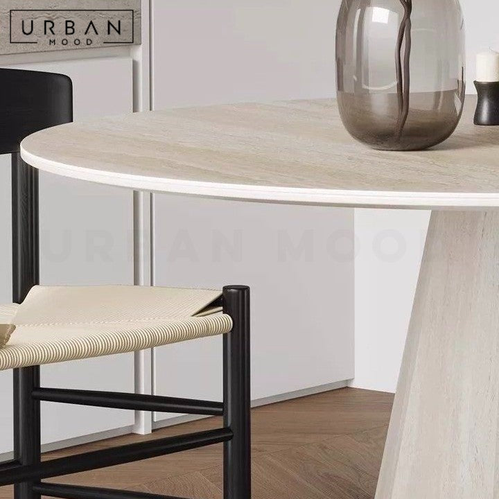ALKE Modern Travertine Dining Table