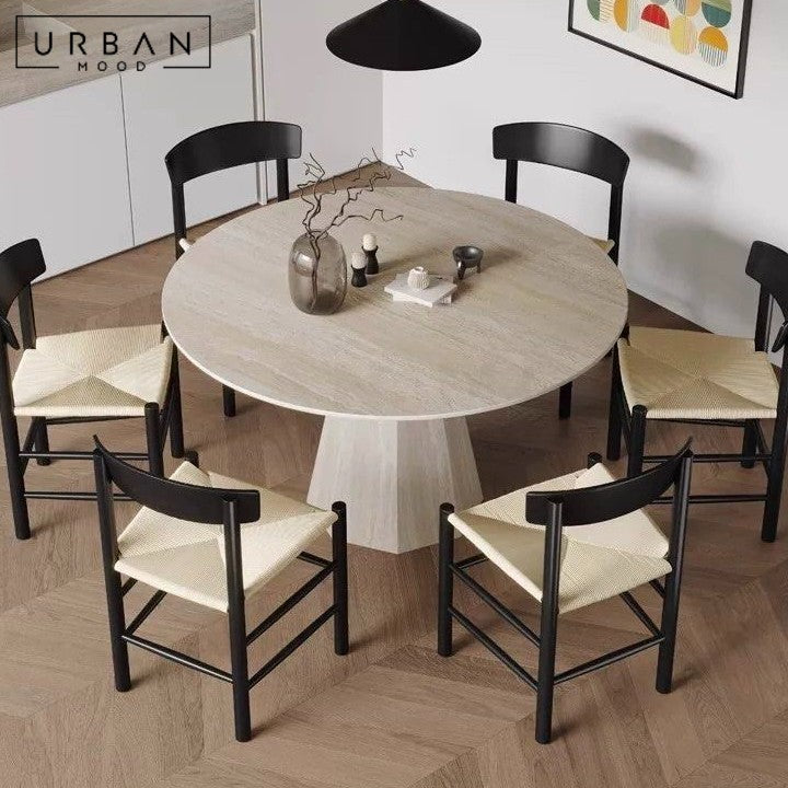 ALKE Modern Travertine Dining Table