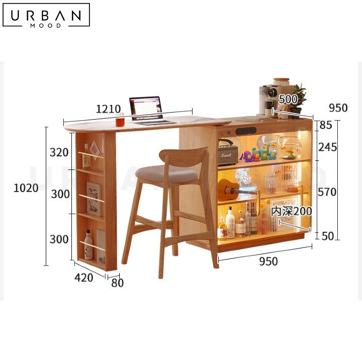 ALLURE Extendable Bar Table Cabinet