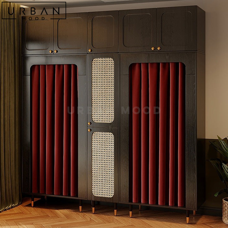 ALNA Mid-Century Rattan Wardrobe