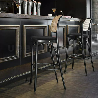 ALVES Rustic Rattan Bar Stool