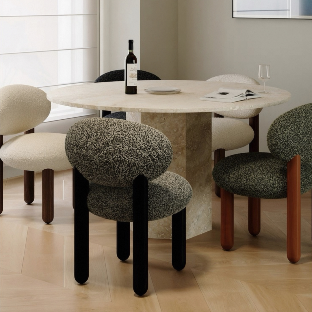 ALVO Modern Boucle Dining Chair - Urban Mood Singapore