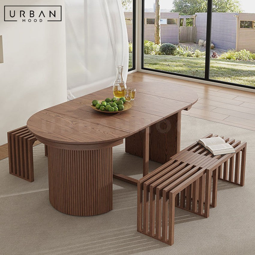Modern Attachable Table ALYS Modern Solid Wood Extendable Dining Table – Urban Mood