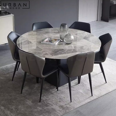 AMABEL Modern Extendable Round Sintered Stone Dining Table