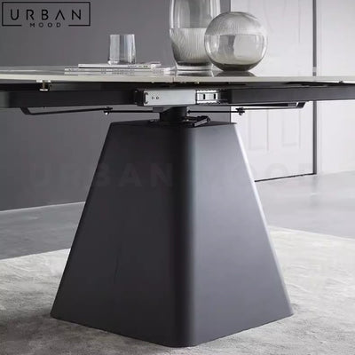 AMABEL Modern Extendable Round Sintered Stone Dining Table