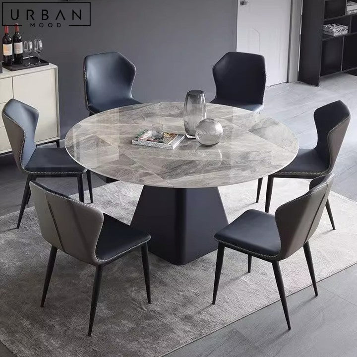 AMABEL Modern Extendable Round Sintered Stone Dining Table