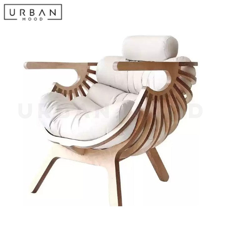 AMBRE Modern Solid Wood Lounge Chair